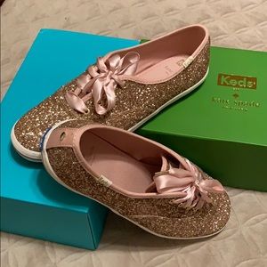 Kate Spade rose gold kicks